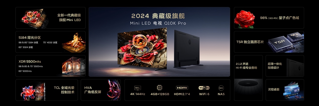 再次震撼行业！TCL发布典藏级Mini LED电视Q10K/Q10K Pro和真XDR高画质Mini LED电视 T7K