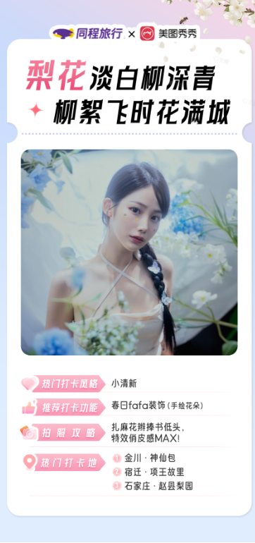 赏花打卡热度上涨39%，同程旅行x美图秀秀发布春季赏花打卡指南