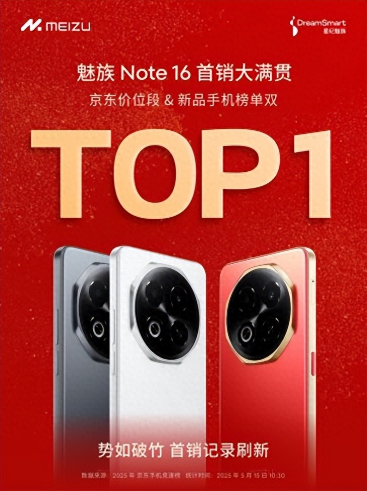 魅族Note 16首发售罄，星纪魅族全力备货，满足市场热情