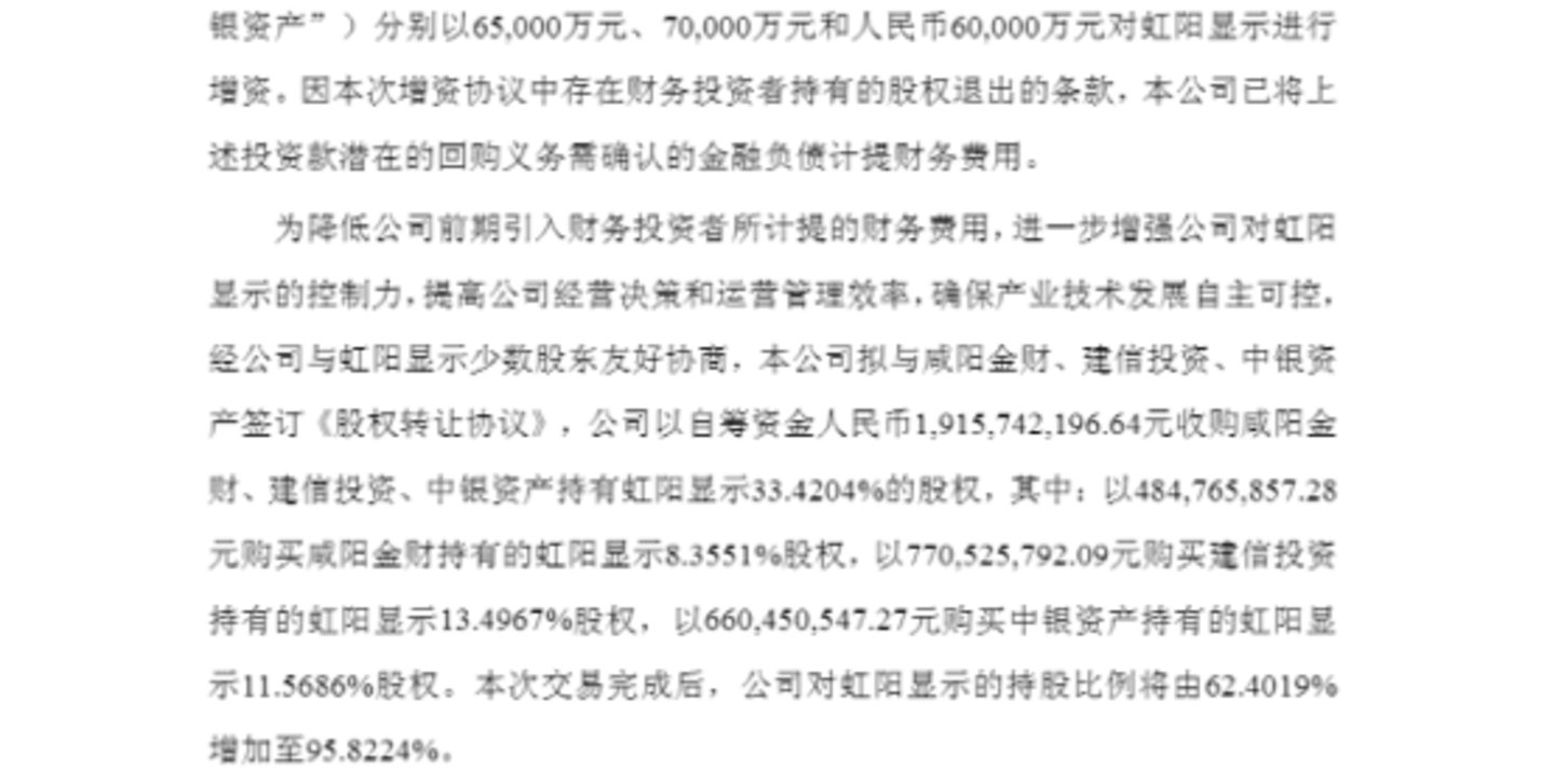 连续暴跌,彩虹股份拟19亿收购虹阳显示股权,“第二曲线”成色与隐忧待考 连续暴跌,彩虹股份拟19亿收购虹阳显示股权,“第二曲线”成色与隐忧待考