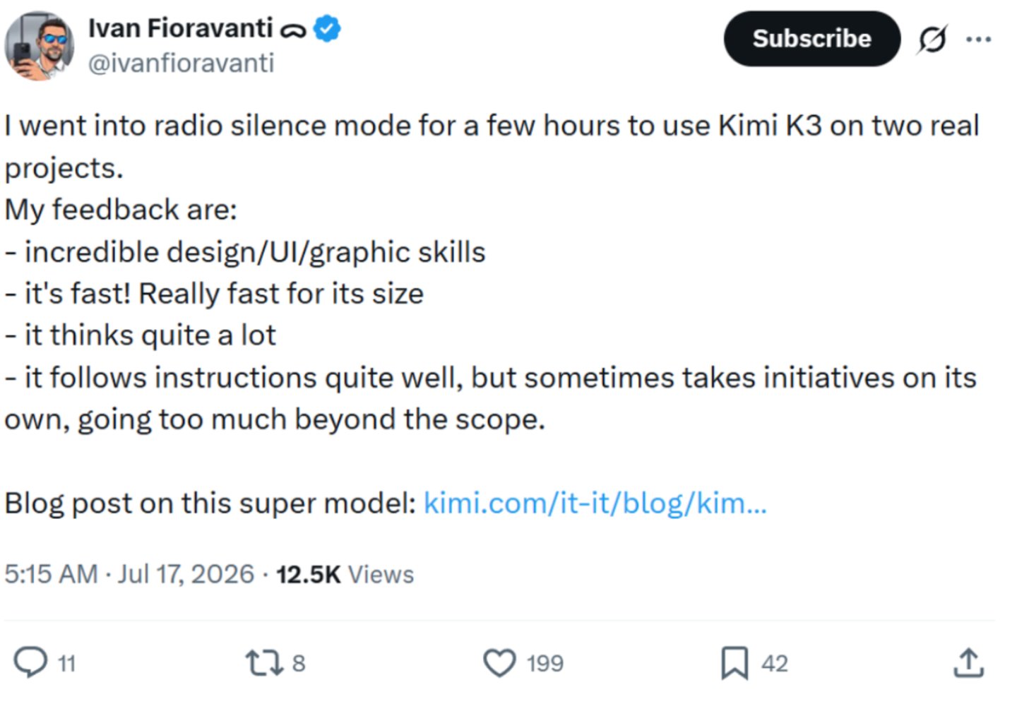Kimi K3:马斯克 Impressed Kimi K3:马斯克 Impressed