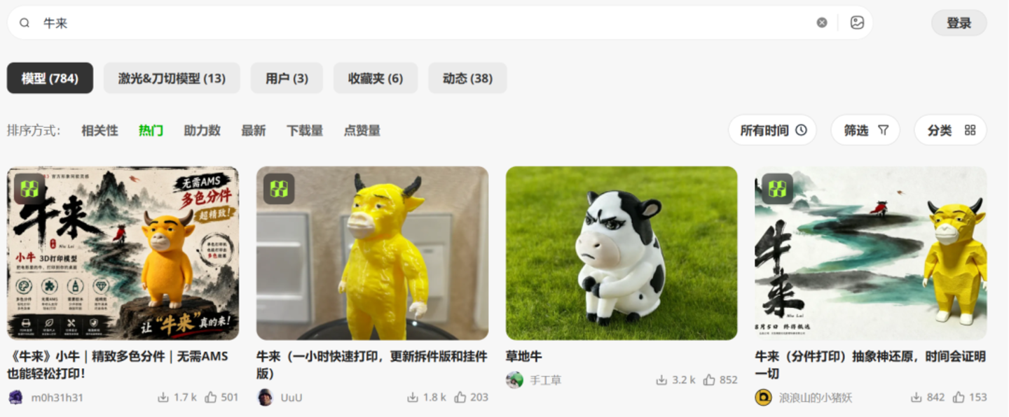 一只牛6.5元包邮,3D打印社群的“牛来”时刻 一只牛6.5元包邮,3D打印社群的“牛来”时刻
