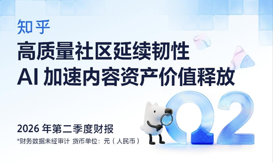 知乎2026年Q2营收6.9亿元，环比增长5.9%