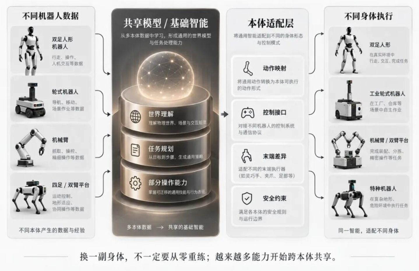  通用机器人，正在从一种身体变成一种架构