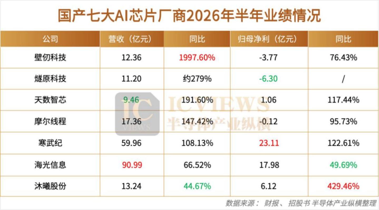 国产AI芯片大卖,上半年谁真正赚到了钱?