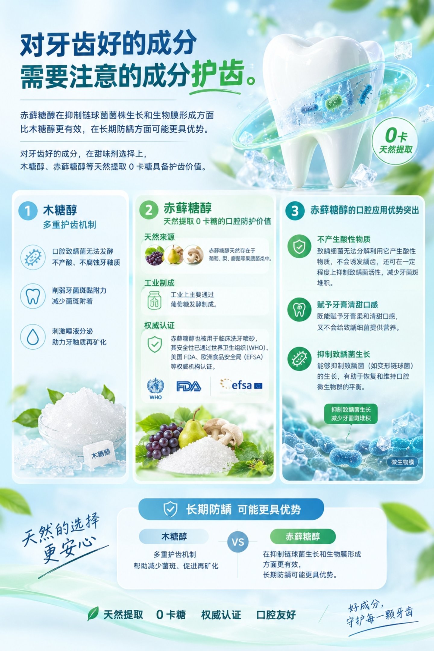  选牙膏别只看香味，天然提取0卡糖赤藓糖醇有哪些护牙优势