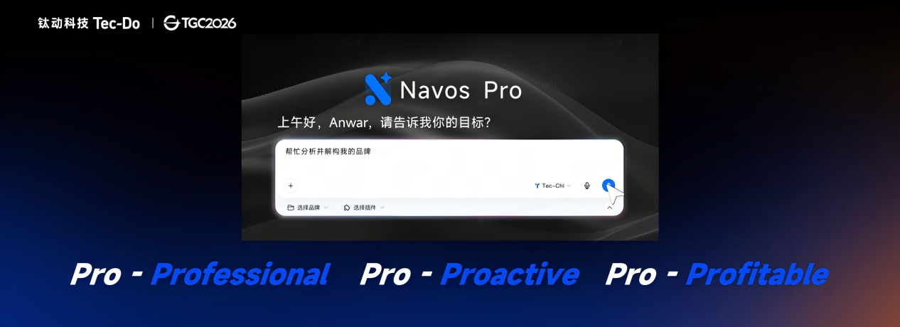 钛动科技发布行业首个Pro-Agent, Navos Pro定义结果导向的AI for Work | TGC 2026科技增长大会